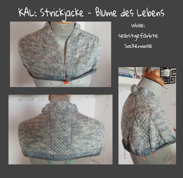 Strickjacke Blume des Lebens long