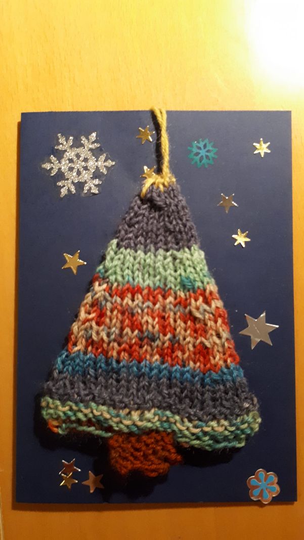 Gestrickte Weihnachskarte