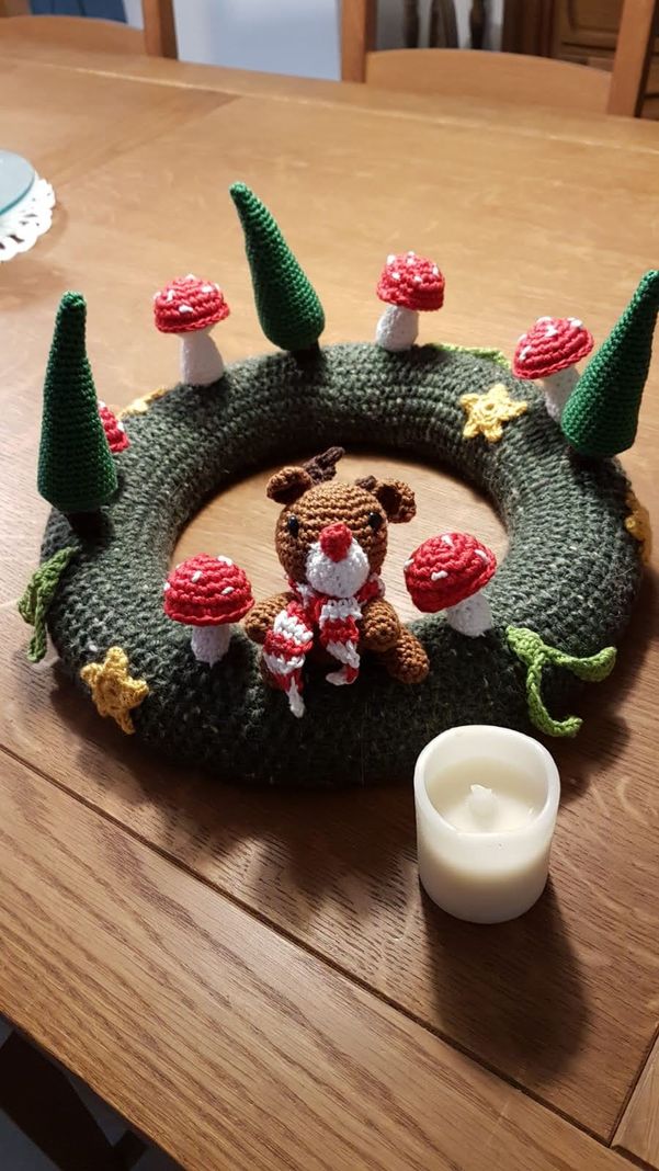 gehäkelter Adventskranz