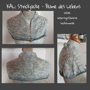 Strickjacke Blume des Lebens long