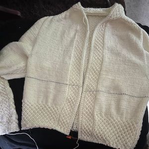 KAL Strickjacke Blume des Lebens lang